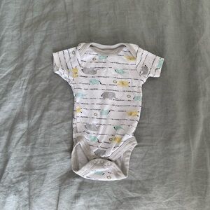 Koala Kids White and Yellow Bodysuit with Pastel Patterns